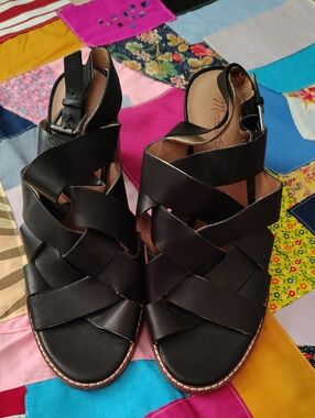 Madewell The Cindy Sandal Black Woven Wedge Sandals